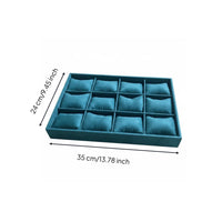 Velvet Jewelry Display Tray Multi Compartment Storage Safeguarding
