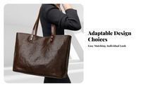 Large Leather Tote Bag, Work, Travel, Women