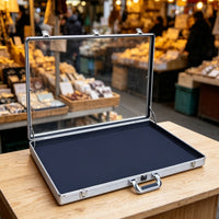 Aluminum Card Case Clear Acrylic Top Jewelry Display Stand for Vendors