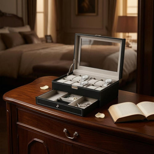 Double-Layer Jewelry Box Divided Slots Storage Item Compact Size