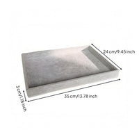 Velvet Jewelry Tray Textured Surface Accessory Storage Gray