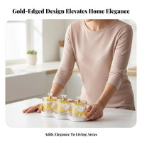 Elegant Design European Design Snack Container Set Brilliant Glow Decorative Candy Jar Set Dustproof Lids for Kitchen, Coffee Table, Pantry