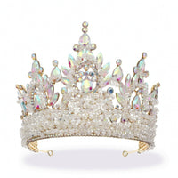 Rhinestone Crown with Comb Gold-Tone Rhinestone Crown Sparkling for Performers