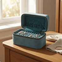 Bracelet Storage Box Lined Interior Zippered Jewelry Storage Box Structured