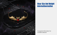 Halloween Bat Medieval Crystal Alloy Headpiece, Gothic Costume Accessory