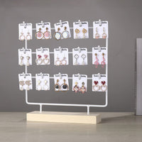 Earring Display Rack Large Capacity Wood Base Jewelry Tree Minimalist Design