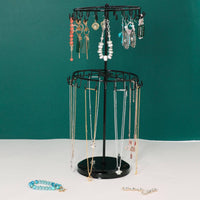 2-Tier Rotating Jewelry Stand Detachable Rotating Earring and Bracelet Organizer