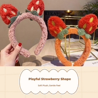 Plush Strawberry Headband, Cute Hair Accessories, Kids Party