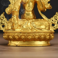 Alloy Buddha Statue Collectible Small Tibetan Buddha Statue Gilt Lotus-Born Figurine Intricate Designs for Buddhists, Home Altar