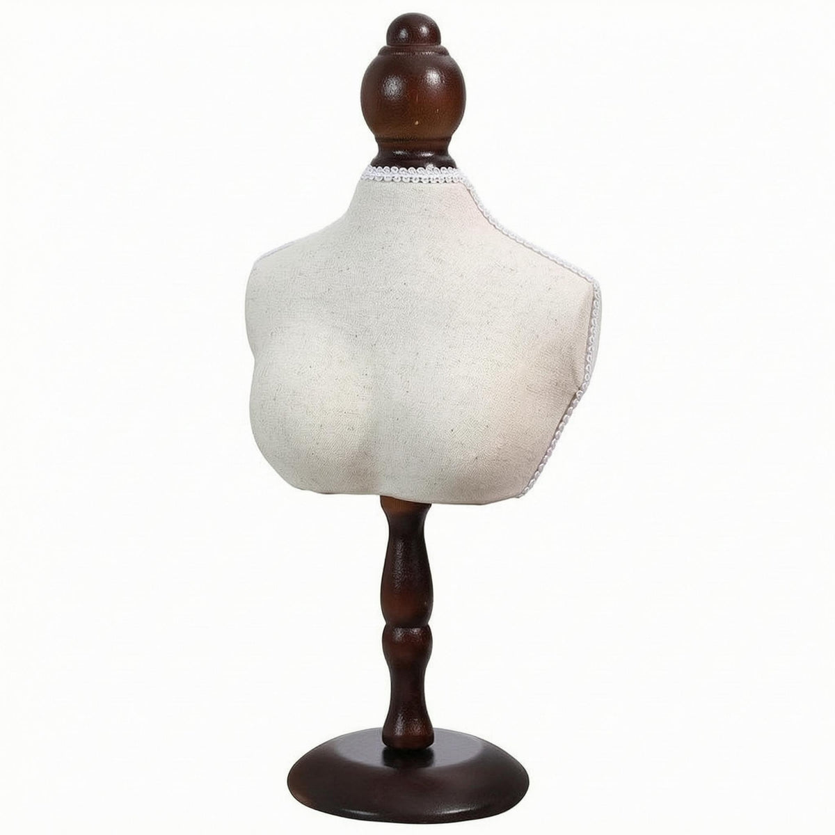 Necklace Bust Display Stand Wood-Tone Necklace Display Bust Torso-Shaped