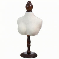 Necklace Bust Display Stand Wood-Tone Necklace Display Bust Torso-Shaped