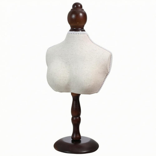 Necklace Bust Display Stand Wood-Tone Necklace Display Bust Torso-Shaped