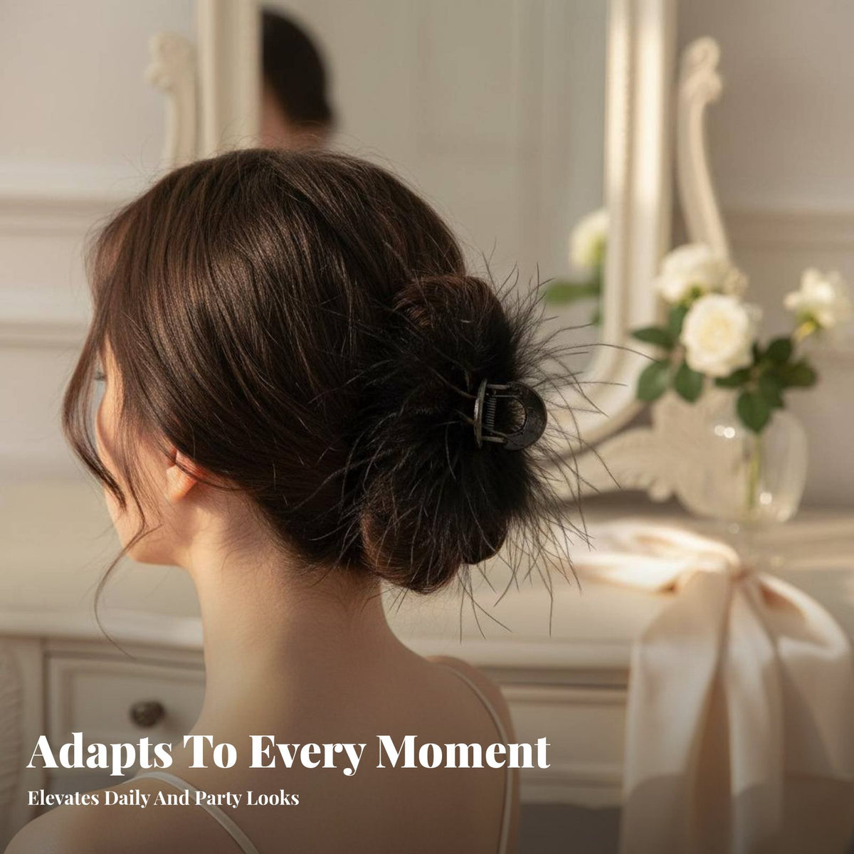 Feathered Feather Hair Clasp Elegant Design Feather Hair Clasp Versatile Design Comfortable for Teenagers