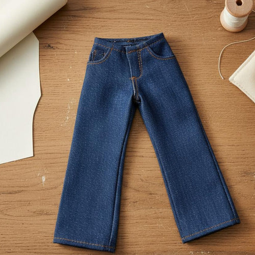 Doll Jeans High Wide Leg Doll Jeans Versatile Design Miniature Trousers for Hobbyists