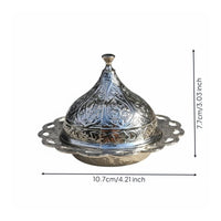 Ottoman Design Sugar Container Engraved Pattern Sweets Dish Lid