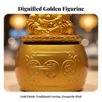 God of Wealth Statue Alloy Cai Shen Statue for Shopkeepers, Business Owners, Shop Opening, Office, Front Desk