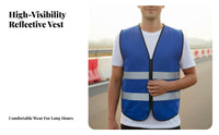 Reflective Safety Vest Breathable Material Construction Worker Vest Lightweight Long-Lasting for Street Workers