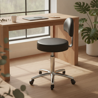 Swivel Rolling Chair Water-Resistant Padded Swivel Chair Chrome Metal