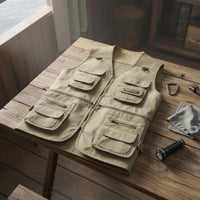 Multi-Pocket Fishing Vest Lightweight Outdoor Work Gilet Zipper Closure