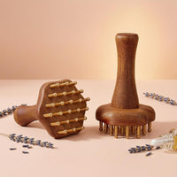 Brass Massage Scraping Use Wooden Massage Brush Easy to Clean