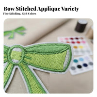 Embroidered Iron-on Bow Emblem Clothing Repair Bow Iron-on Emblem for Crafters, Teenagers, Accessory Decoration, Notebooks, Scrapbooks