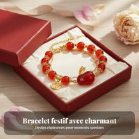 Red Agate Rabbit Bracelet Adjustable Size Double Layer Jade Bunny Bracelet