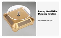 Double Power Option Solar Powered Turntable Automatic Rotation Jewelry Rotator Base for Collectors, Retailers, Product Photography