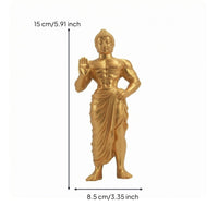 Gold Buddha Statue Muscular Standing Figurine Luxurious Accent