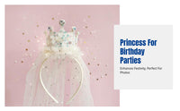 Tulle Birthday Headband, Princess Party Decoration, Photo Prop, Sweet Design