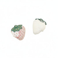 Korean Design Strawberry Embroidered Embellishment Sweet Design Plaid Strawberry Embellishment Detailed Embroidery for Crafters