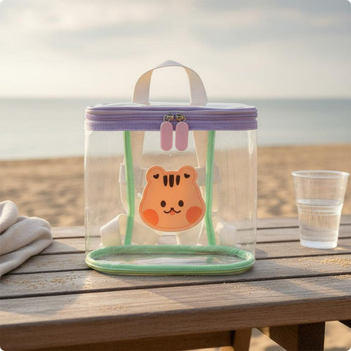 Wildlife Print Clear Backpack Cute Clear Jelly Backpack Easy to Clean for Beach