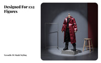 4 Pieces 1/12 Scale Trench Coat Long Lapel Action Figure Clothes Set Straight-Leg Trousers Trench Coat Outfit