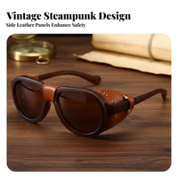 Retro Edgy Sunglasses Windproof Retro Polarized Sunglasses Steam Edgy Goggles Protection Mountaineering Glasses Shock Resistant