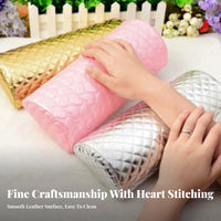 Detachable Cover Semi-Circle Manicure Pillow PU Leather Material Manicure Hand Pillow Comfortable Support for Manicurists, Women, Home