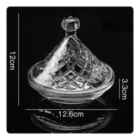 Crystal Candy Bowl Transparent Glass Candy Jar Decorative Glass Jewelry Box for Living Room