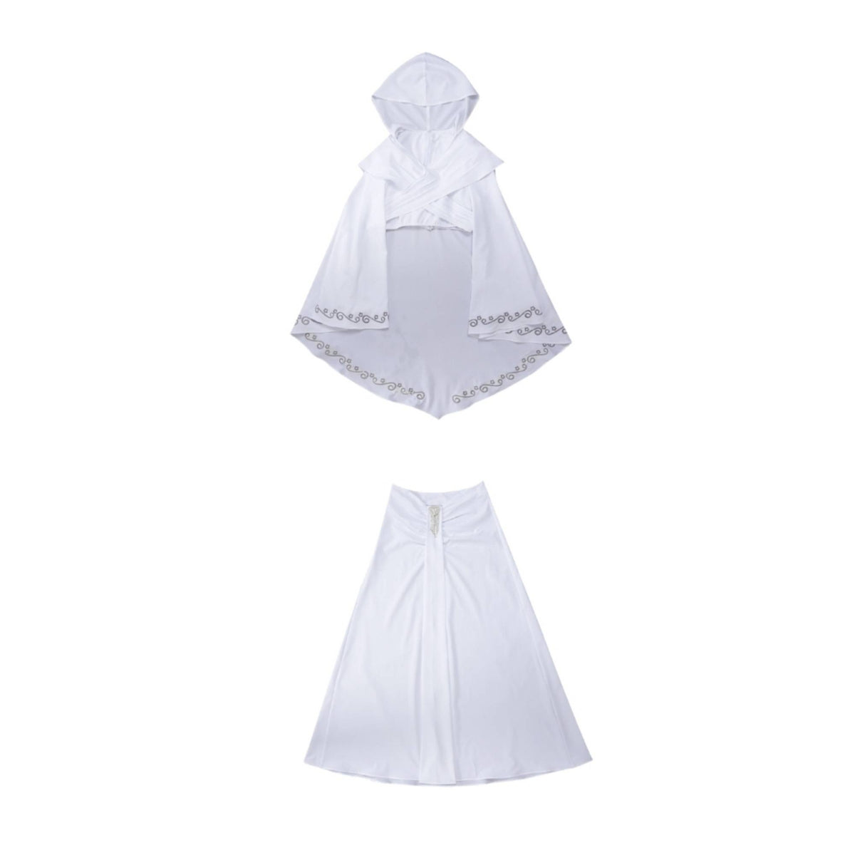 Queen Cosplay Outfit with Skirt Long-Sleeve Cosplay Costume Wrap-Designer Clothing for Cosplayers, Entertainers, Conventions, Stage Performances