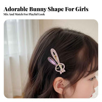 Hare Duckbill Fastener Korean Design Crystal Hare Barrette Crystal St Single Hare Hair Fastener Cute Design Crystal Hair