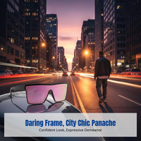 Oversized Punk Sunglasses, Shield Frame, Stylish Protection, Outdoor Cycling, Unisex Edgy Look