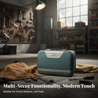 Reinforced Steel Frame Handheld Suitcase Waterproof Canvas Tool Case Wear-Resistant for Travelers, Men, Worksite, Weekend Getaways, Airports