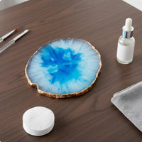 Artistic Resin Mixing Plate Nail Art Palette Decorative Gold Rim Polish Mixing Tray Lightweight Manicure Supply for DIY Manicurists