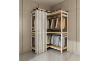 Accessible Corner Wardrobe Space-Saving Corner Garment Rack Accessible Clothes Rack Easy to Reach Metal Wardrobe Cabinet Large