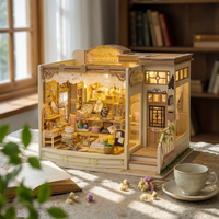 Miniature Jewelry Shop Detailed Miniature House with Light Decorative Toy for Desk