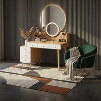 Vanity Table with Side Cabinet Ample Storage Bedroom Furniture for Women
