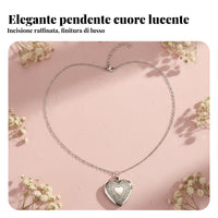 Heart Locket Necklace Keepsake Gift Photo Frame Locket Romantic for Mother's Day