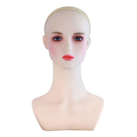 Hairpiece Mannequin Head Natural Makeup Female Bust Mannequin Glossy Skin Tone