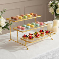 3 Tier Dessert Display Stand Sturdy Metal Frame Tableware for Birthday Party
