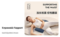 Lengthened Design Bed Waist Cushion Breathable Cover Ergonomic Waist Pillow Multi-Functional for Side Sleepers, Homemakers, Lying down, Sofa