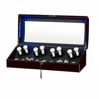 8+9 Watch Winder Box Multiple Rotation Modes Automatic Watch Winder Jewelry Storage Sturdy Wood Construction Lid Activated Stop
