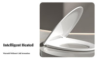 Intelligent Temperature Control Heated Smart Toilet Seat Leakage Protection Heated Toilet Seat Easy Installation Bathroom Fixture Energy Saving Mode for Seniors, People with Mobility Issues, Families, Hotel, Apartment, Home