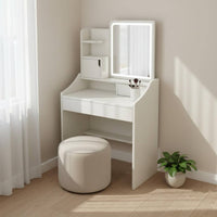 Small Dressing Table Set Space-Saving Design Cosmetic Vanity with Drawers